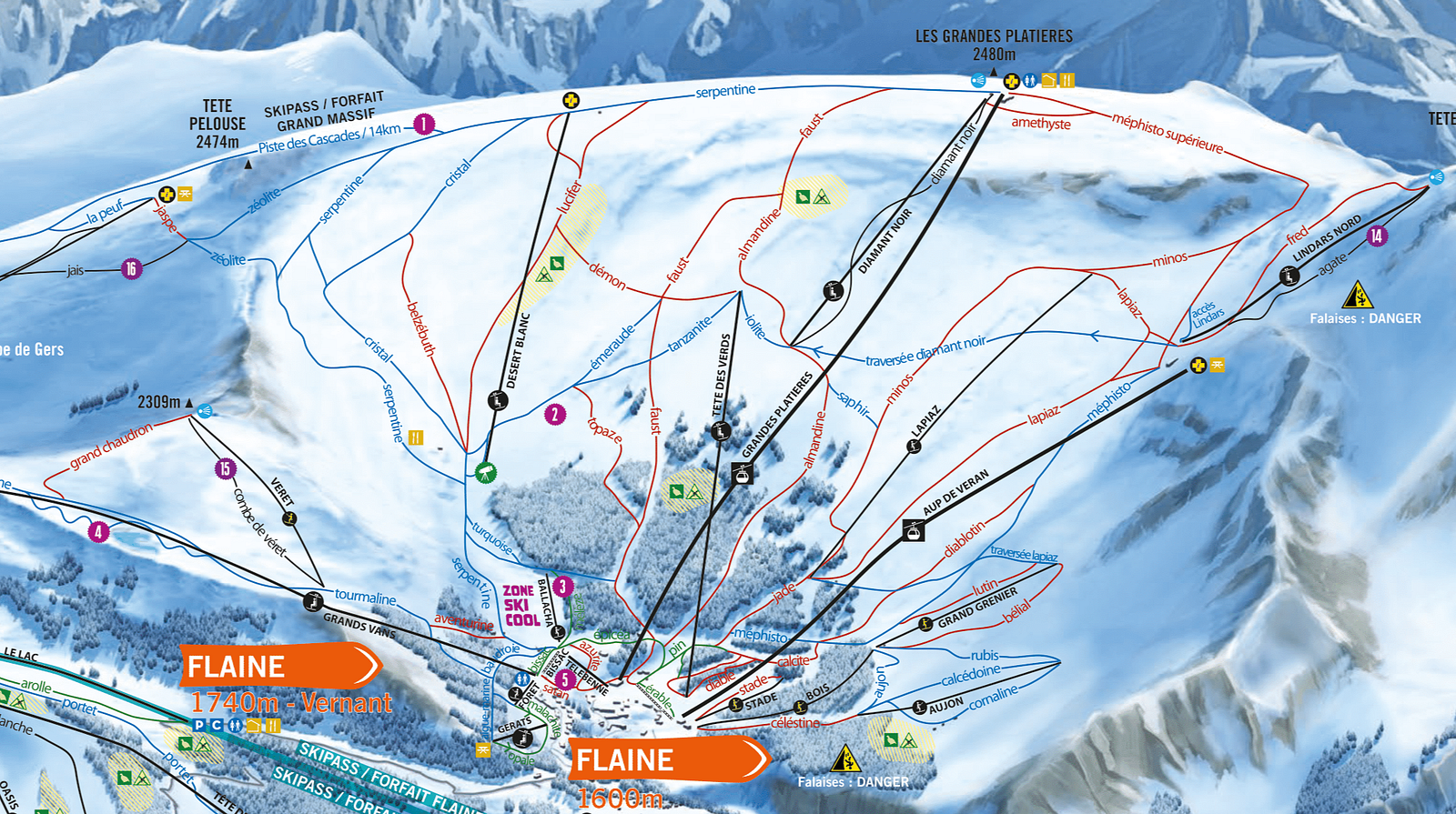 A section of the Grand Massif ski area in France