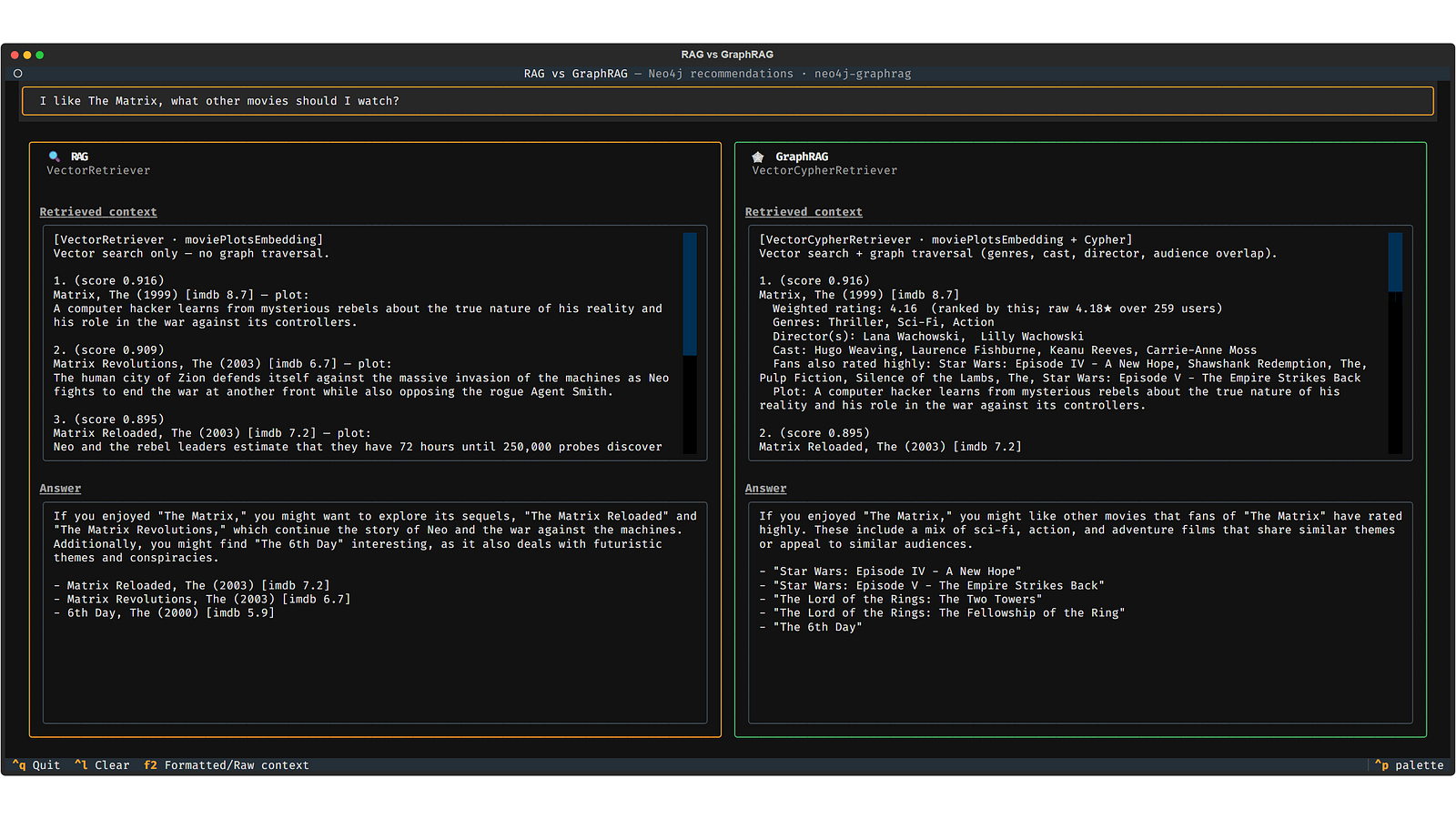 rag vs graphrag demo
